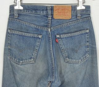 vtg EARLY 80S LEVIS 501 BUTTON FLY HIGE DENIM JEAN USA MADE 28 x 30 / tag 29x34 3