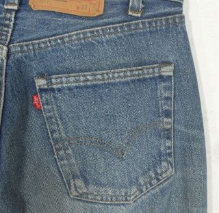 vtg EARLY 80S LEVIS 501 BUTTON FLY HIGE DENIM JEAN USA MADE 28 x 30 / tag 29x34 4