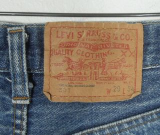 vtg EARLY 80S LEVIS 501 BUTTON FLY HIGE DENIM JEAN USA MADE 28 x 30 / tag 29x34 5