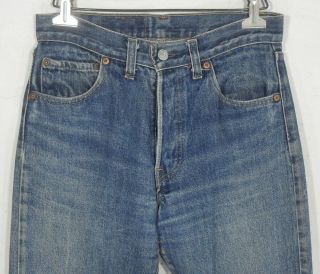 vtg EARLY 80S LEVIS 501 BUTTON FLY HIGE DENIM JEAN USA MADE 28 x 30 / tag 29x34 6