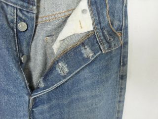 vtg EARLY 80S LEVIS 501 BUTTON FLY HIGE DENIM JEAN USA MADE 28 x 30 / tag 29x34 7