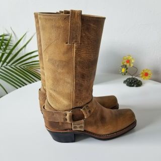 Vintage Frye Harness Riding Boots 77300 Brown Tan Leather USA Women ' s Sz 7 M 4
