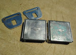 Vintage Chevy Bowtie Seat Belt Buckles,  Irving Air Chute Ic - 8000,  Rare