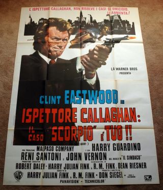 Vintage 1971 Clint Eastwood - Dirty Harry Movie Poster 1sh Film Noir