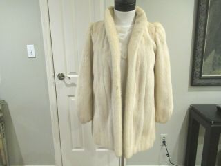 Vintage Natural Creamy White Golden Pearl Long Mink Jacket Size Small/med.