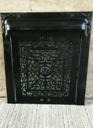 Antique Cast Iron Fireplace Surround W/ Summer Cover (29 1/2 " X 26 ")
