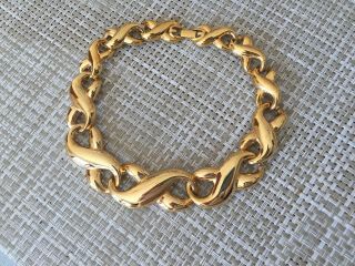 VINTAGE GIVENCHY GOLD TONE CHOKER COLLAR DESIGNED NECKLACE 2