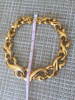 VINTAGE GIVENCHY GOLD TONE CHOKER COLLAR DESIGNED NECKLACE 3