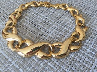VINTAGE GIVENCHY GOLD TONE CHOKER COLLAR DESIGNED NECKLACE 4