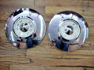 2 Vintage 1955 - 56 Ford T - Bird Fairlane Dog Dish Hubcaps Wheel Covers