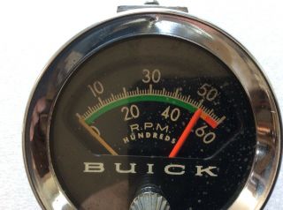 Vintage 1960’s Buick 6000 Rpm Dash Tachometer Chrome Cup Tach Gs Rivera