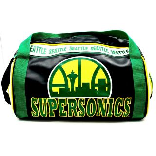Vintage Seattle Supersonics Duffle/gym/sports Bag Leather With Strap & Handles