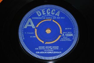 Graham Gouldman Stop Stop Stop Very Rare Uk Demo 7 " 1966 Decca Northern Soul
