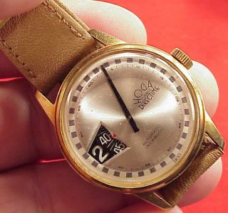 Vintage 34mm Hoga Digital Direct Read Jump Hour Automatic Mens Wristwatch - Swiss