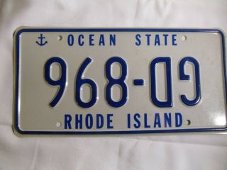 1993 - 95 Rhode Island License Plate Vintage Misprint Upside Down Error