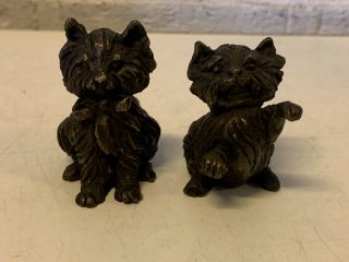 Vintage Norwich Terrier Metal Miniature Dog Figurines Marked Kay