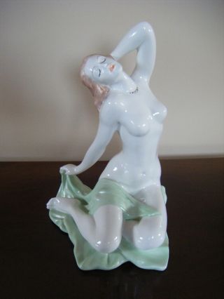 Vintage Aquincum Porcelain Hungary Nude Girl Figurine