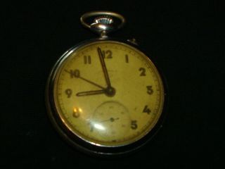 Junghans German Wwii? Antique Pocket Watch W/alarm Running