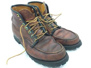 Vtg Herman Shoes & Boots Upland Leather Brown Mens 10.  5 E Moc Toe Usa