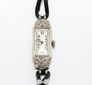 A Fabulous Ladies Art Deco C1932 18ct White Gold Diamond Cocktail Wristwatch 2
