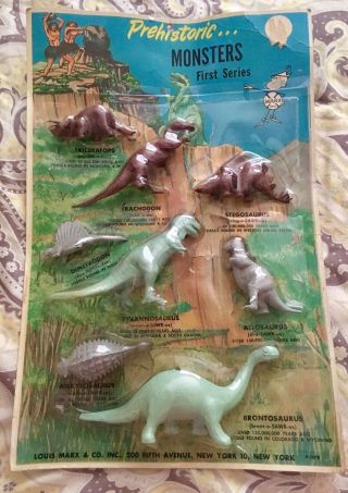1957 Marx Toys Prehistoric Monsters Dinosaurs Toy Set Vintage Rare