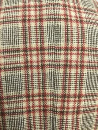 Pendleton Coat Blazer Red Tan Blk 100 Virgin Wool Plaid Vintage Women Sz.  8 6