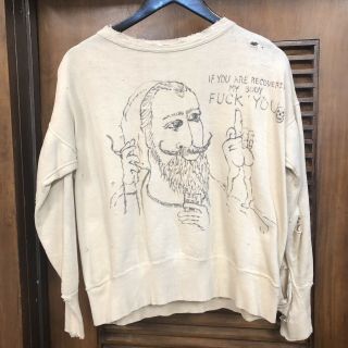 Vintage 1960’s Single - V Artwork Zig Zag Man Cotton Sweatshirt