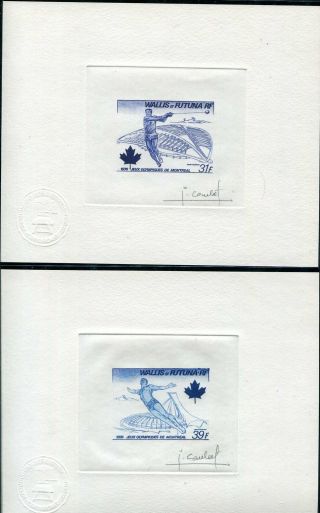 Wallis 1976 Canada Montreal Olympic 2 Artist Die Proof Signed Rare