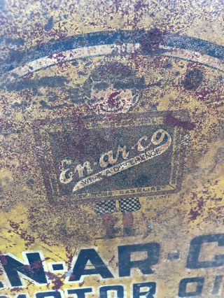 Vintage En - Ar - Co Motor Oil 5 Gallon Rocker 1928 National Refining Co Can Ohio 3
