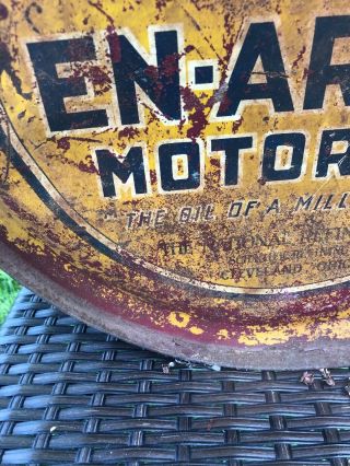 Vintage En - Ar - Co Motor Oil 5 Gallon Rocker 1928 National Refining Co Can Ohio 4