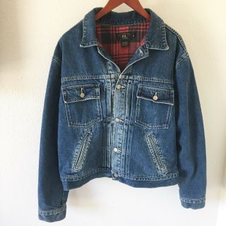 Vintage Ralph Lauren Rrl Denim Jacket,  Sz Xl,  Usa Made -