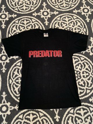 Vintage 1987 Predator Movie Promo T Shirt 50/50 Horror 80s Arnold Schwarzenegger