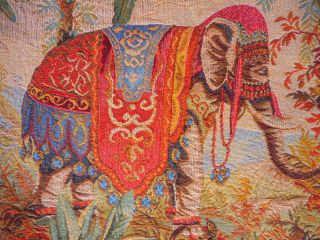 Boho Chic Elephant Vintage Tapestry Wall Hanging France ? 37 x 26 4