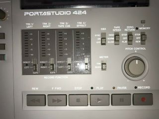 TASCAM 424 Portastudio Vintage 4 Track Cassette Recorder No Power Cord 8