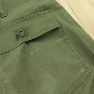 vtg OG - 107 military pants 35 x 33 patch poclets field army serval zipper 8