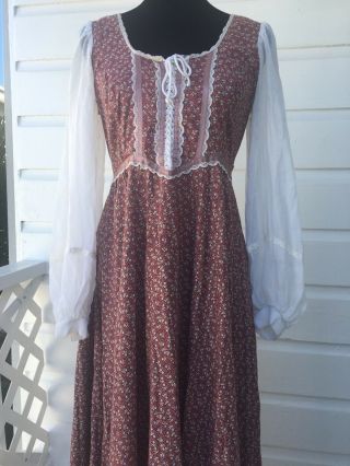 Gorgeous Gunne Sax hippie prairie festival corset Maxi dress.  Vintage 13 2
