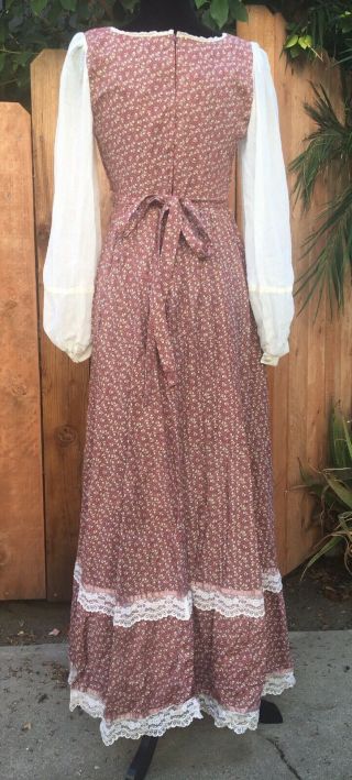 Gorgeous Gunne Sax hippie prairie festival corset Maxi dress.  Vintage 13 4