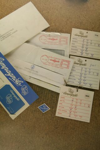Vintage Campagnolo 50th Anniversary Groupset Paperwork Cards Memorabilia