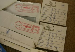 Vintage Campagnolo 50th Anniversary groupset paperwork cards memorabilia 3
