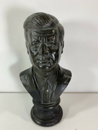 Vintage Esco Statue Bust John F Kennedy Jfk Chalkware Black