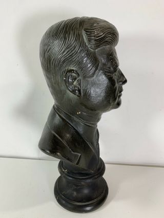 Vintage Esco Statue Bust John F Kennedy JFK Chalkware Black 3