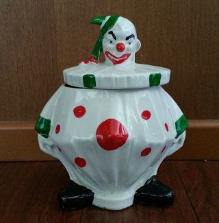 Antique Nelson Mccoy Pottery Circus Clown Cookie Jar Vintage Retro