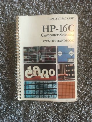 Owner’s Handbook For Hp - 16c Computer Scientist Calculator Vtg 1987 - Very Good