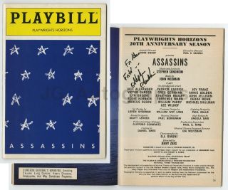 Stephen Sondheim - " Assassins " - Autographed Vintage Playbill