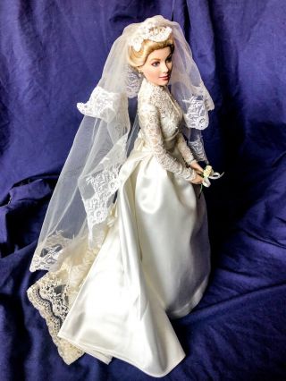 Very Rare Franklin Bride Doll Of Grace Kelly And 3 Extra Outfits And Case