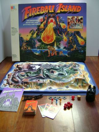 Vintage Fireball Island 1986 3 - D Board Game W/ Box Milton Bradley 99 Complete
