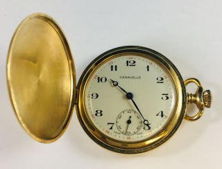 Vintage Mens Gold Plated Caravelle Pocket Watch