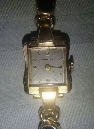Vintage Gubelin 14k Gold 17 Jewel Swiss Watch