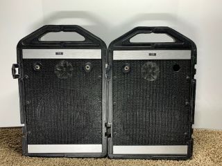 Vintage Peavey Mini - Monitor Passive Stage Floor Loud Speakers Set In Carry Case