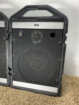 Vintage Peavey Mini - Monitor Passive Stage Floor Loud Speakers Set in Carry Case 2